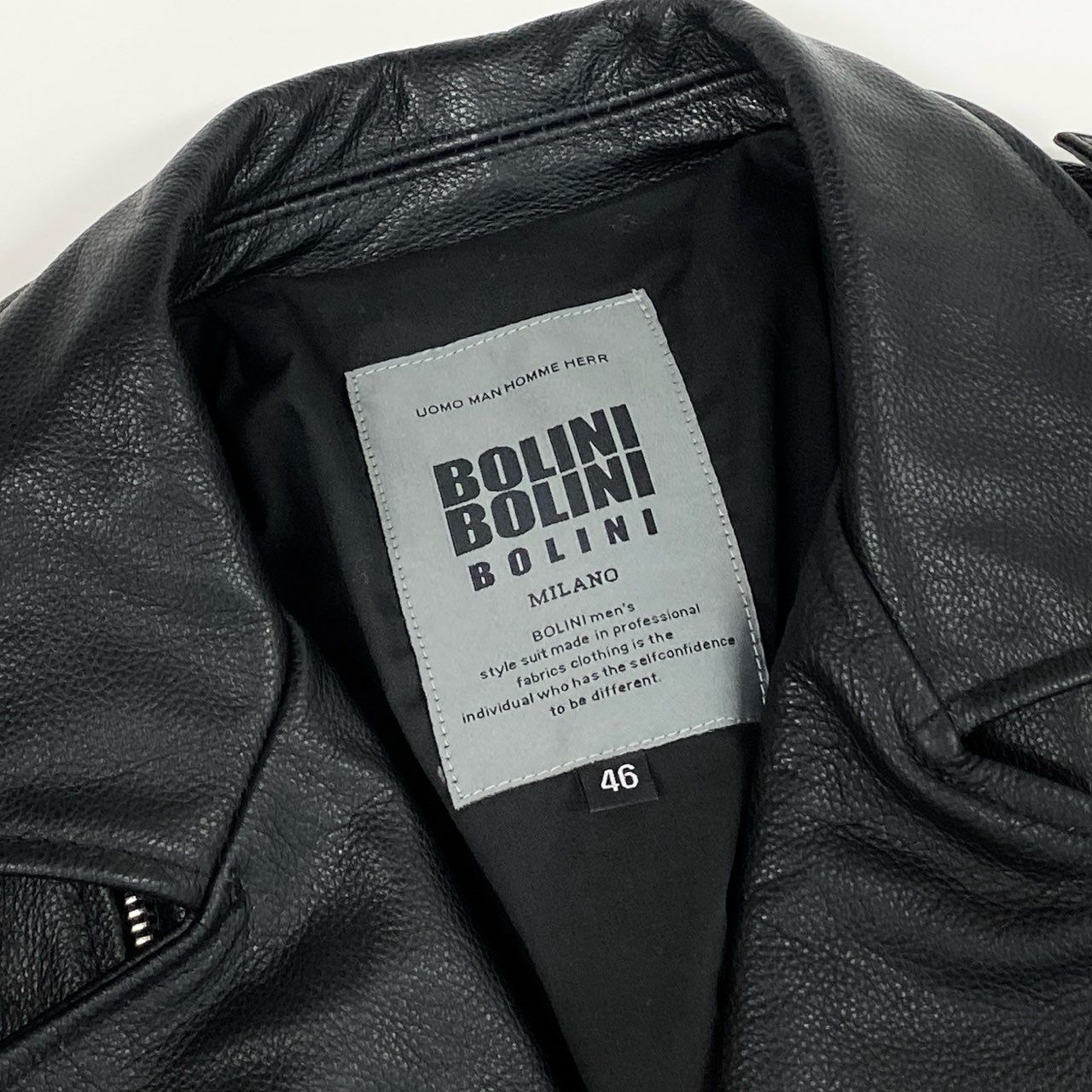 83i29 《美品》BOLINI ボリーニ ダブルライダースジャケット レザー 