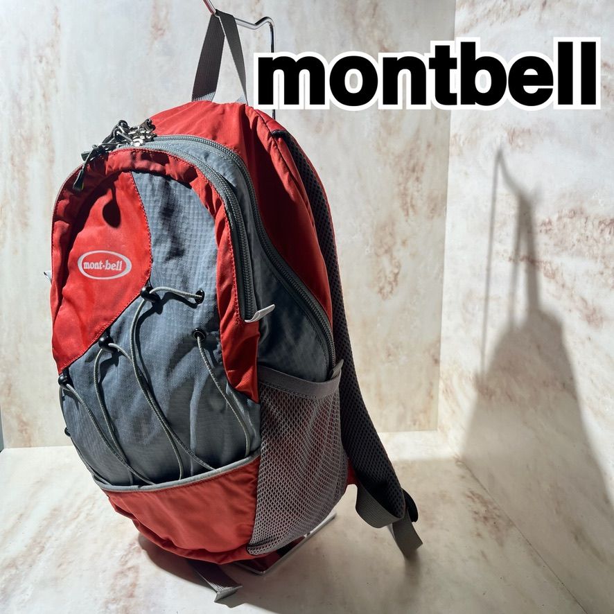 『アウトドア』 mont-bell モンベル リュックサック キッズ レッド フロントロゴ PR D6