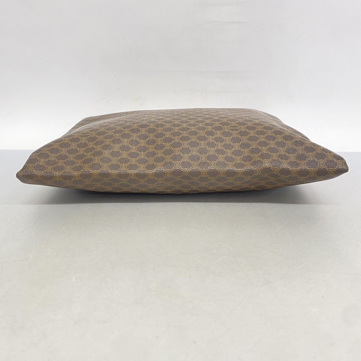 5cf6680】セリーヌ トートバッグ マカダム PVC ブラウン ゴールド金具  