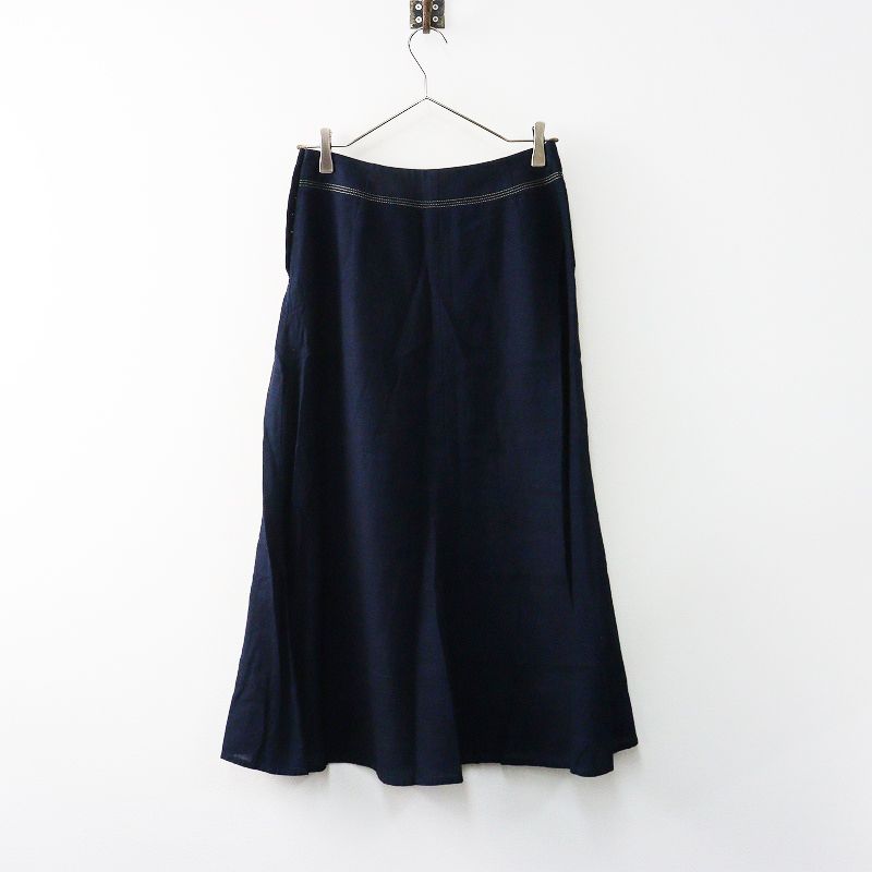 2025 パラスパレス pal las palace ウエストシェルボタン インディゴ染 コットン Aラインフ スカート 2 ネイビー 2400014461404