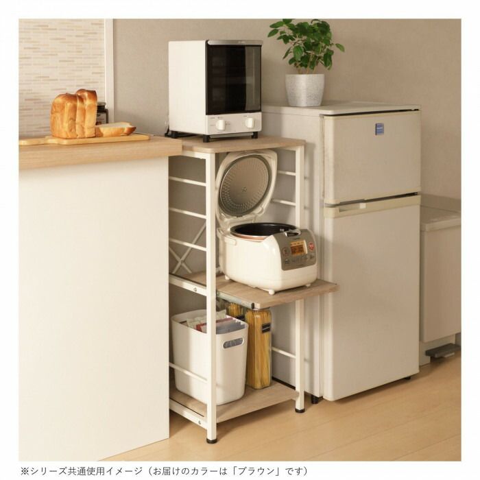 弘益(KOEKI) UTILITY ライクビンテージ スリムキッチンラック ブラウン 