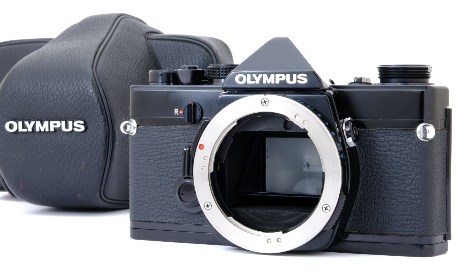 オリンパス Olympus OM-1 ブラック ボディ 完動品 純正レザーケース ストラップ付