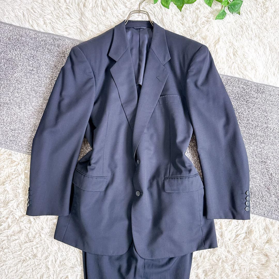 ディオール セットアップ スーツ 無地 紺 シングル 2B