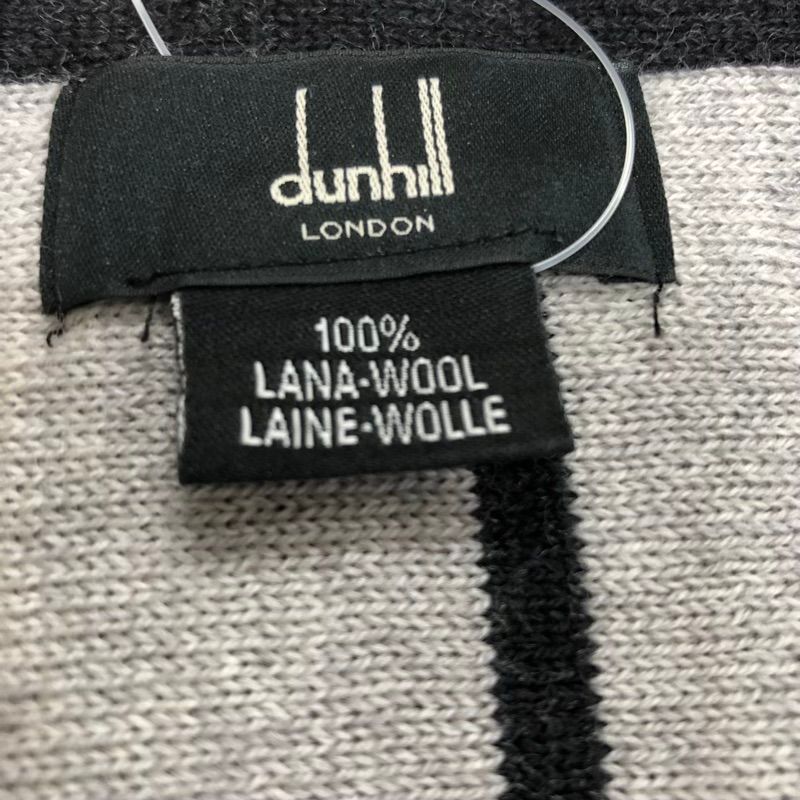 Dunhill ダンヒルロゴ入りマフラー　ウール100%(クリーニング済み) ダンヒル Dunhill マフラー ロゴ入り ウール100％ ブラック系