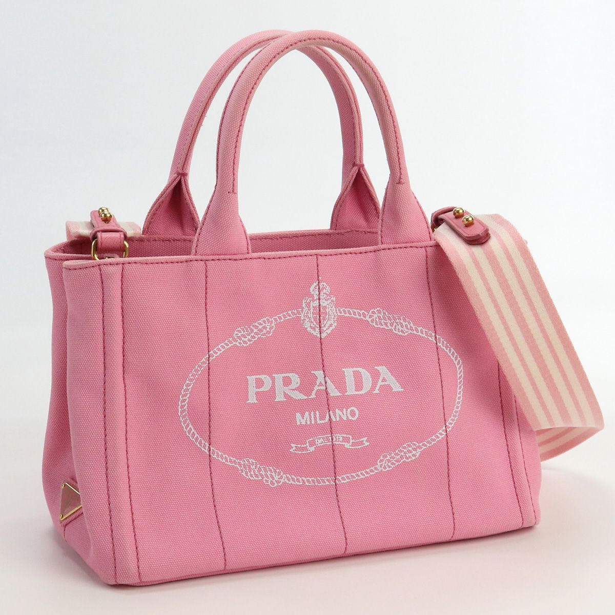 PRADA プラダ トートバッグ キャンバス カナパ 1BG439 ピンク