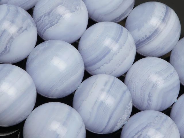 カルセドニー　56センチ ブルーレースカルセドニー 丸玉 14mm【1連販売】 / 10-14 KABL14