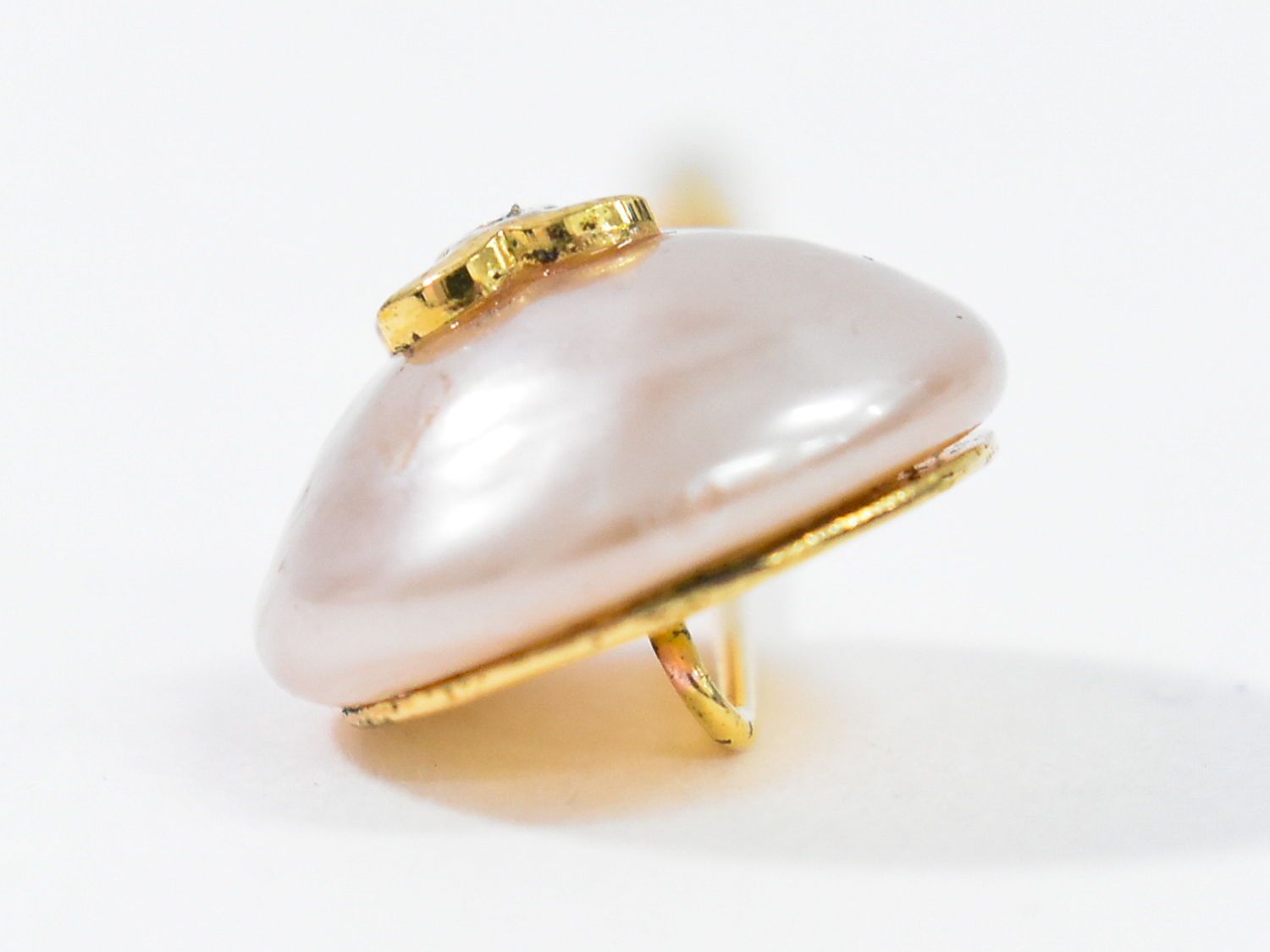 本物 シャネル CHANEL ココマーク フェイクパール ピンブローチ