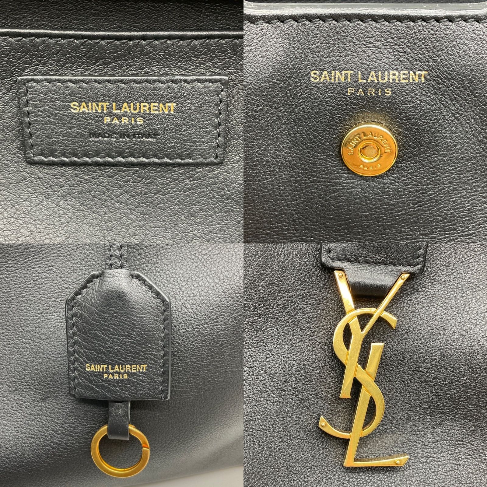 SAINT LAURENT サンローラン ダウンタウン カバス ハンドバッグ ショルダー 豹柄ハラコ ブラック レザー 2way YSL 保存袋  伊勢丹 限定 【中古】Aランク 2_144 - メルカリ