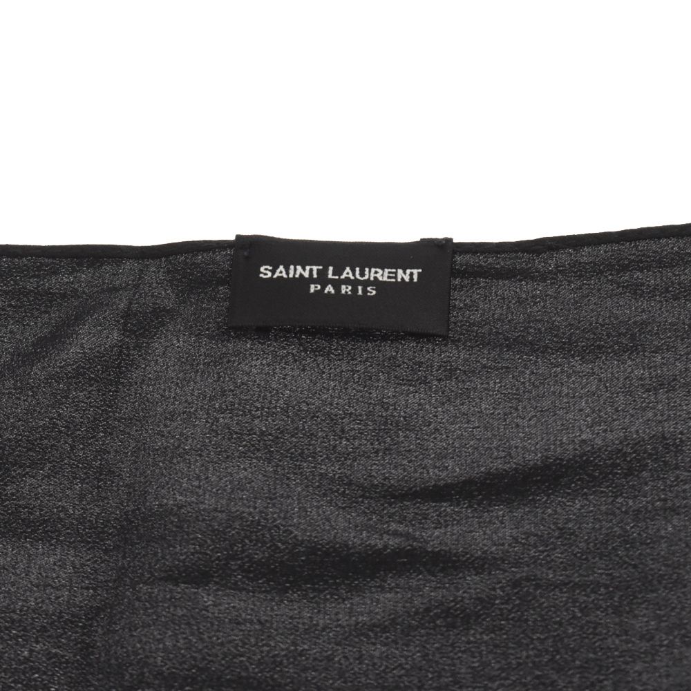 SAINT LAURENT PARIS (サンローランパリ) シルクジャカード製 モノグラム ラヴァリエ スカーフ タイ ネクタイ ブラック -  メルカリ