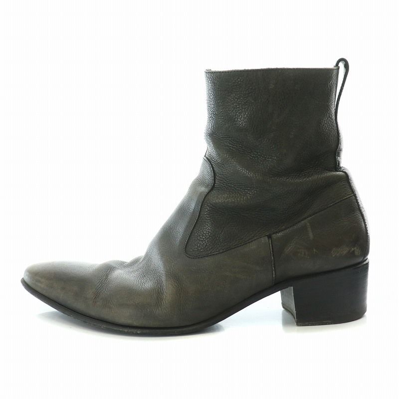 イヴサンローラン YVES SAINT LAURENT JONNY BOOTS ジョニーブーツ ショートブーツ レザー アーモンドトゥ ローヒール 42 27cm 茶 ブラウン /BB