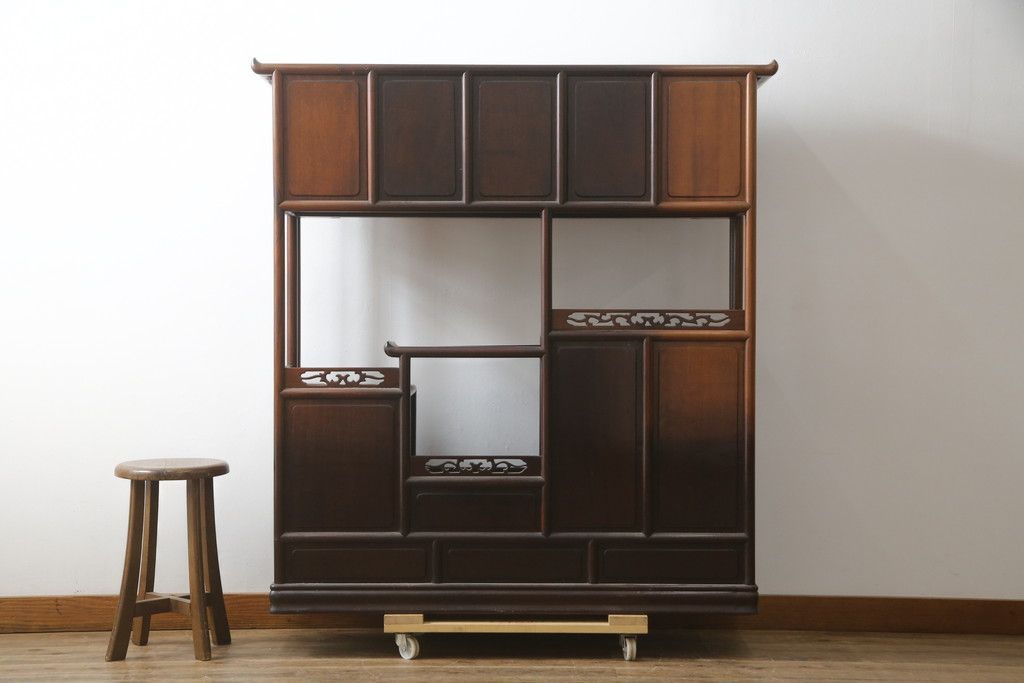 ☆事前問合せ必須☆ 飾り棚 和製ビンテージ 花梨 カリン材 螺鈿 ラデン