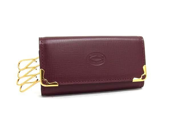 美品 カルティエ キーケース レザー 6連 マストライン ボルドー