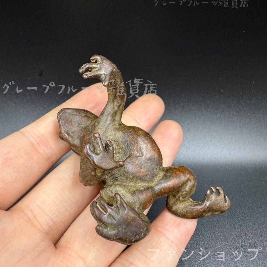 銅細工 カエル エル香挿 茶寵 香道具 装飾品 工芸品 美術品 置物 銅細工 カエル エル香挿 茶寵 香道具 装飾品 工芸品 美術品