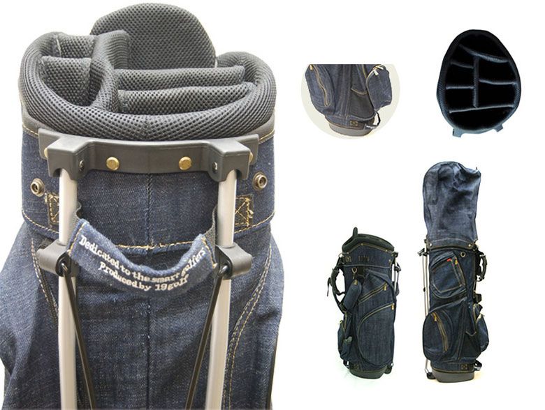  19ゴルフ デニム CBSTI20 スタンド キャディバッグ インディゴブルー ゴルフボール ゴルフバッグ キャディバッグ ゴルフ