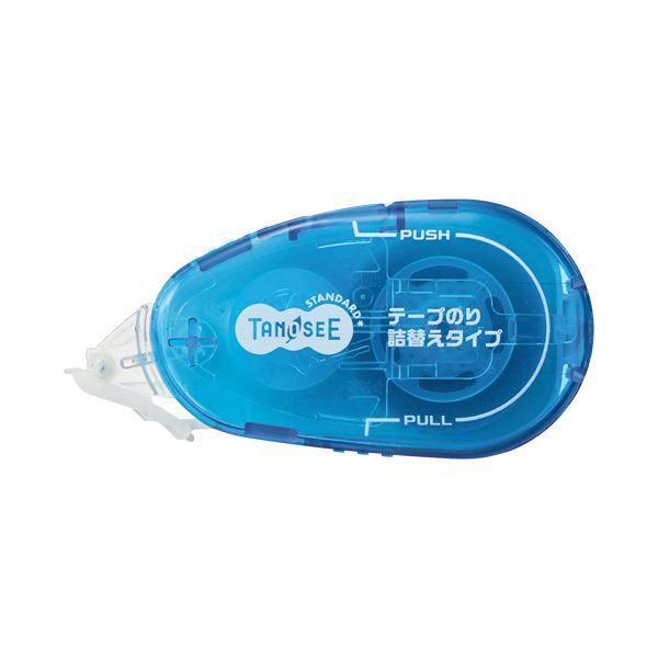 まとめ TANOSEE テープのり リフィル式ドットタイプ 本体 コンパクト 8.4mm×15m ブルー 1セット 10個 ×3セット