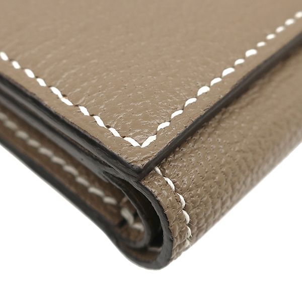 エルメス HERMES 三つ折り財布 ベアン コンビネ シェーブル エトゥープ  