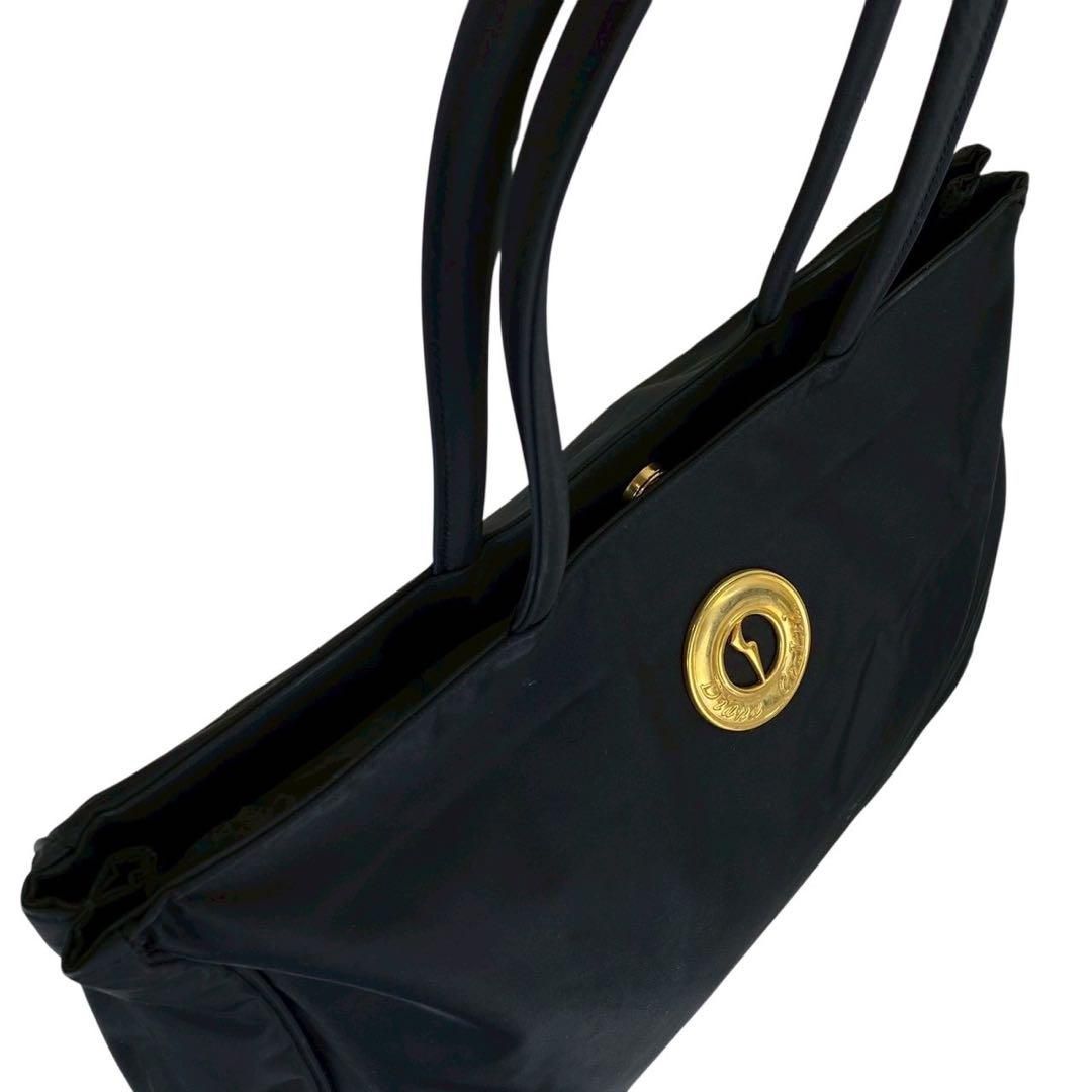 B3240】 【訳あり】 Diana ダイアナ トートバッグ 黒 ナイロン 金ロゴ