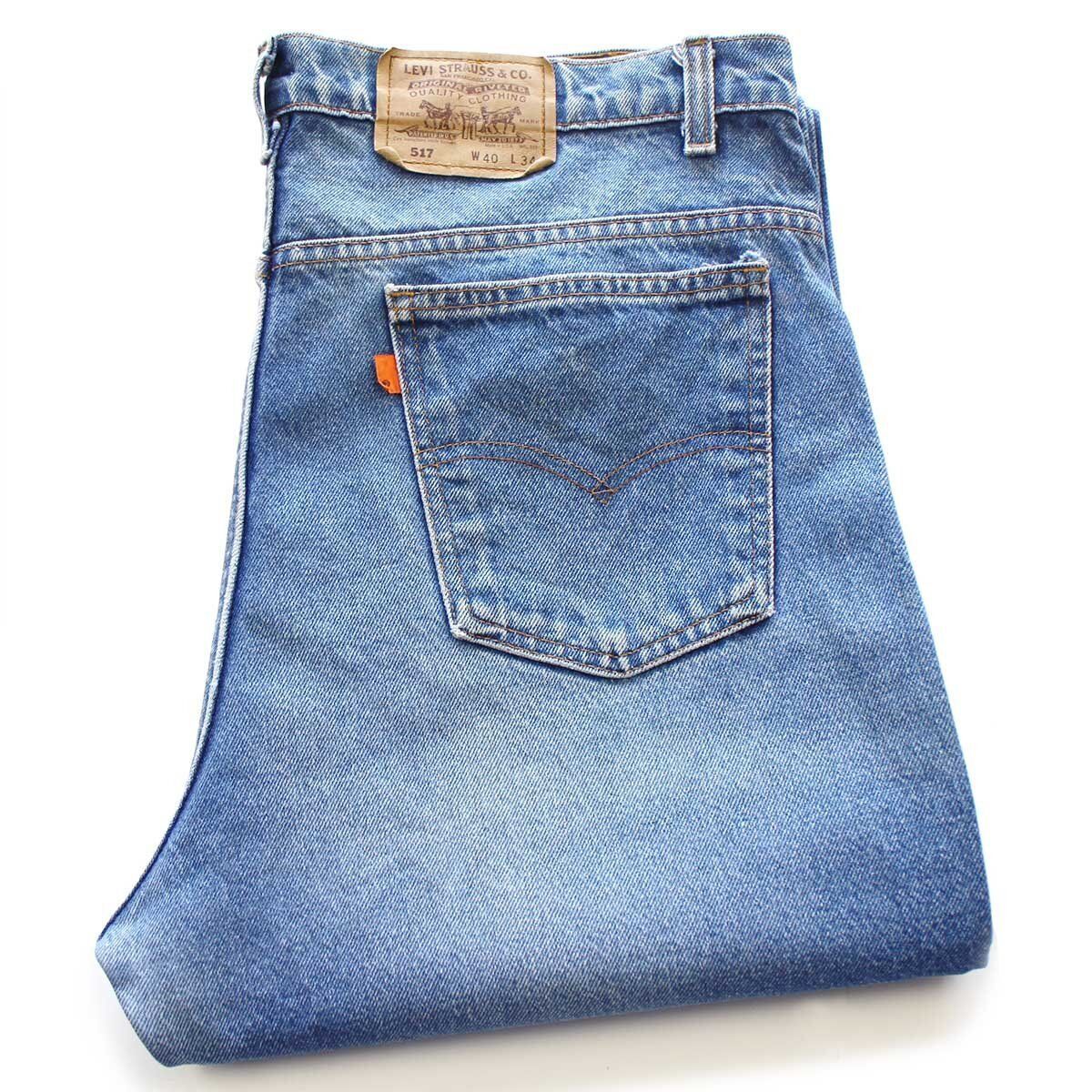 90s USA製 Levi'sリーバイス 517 デニムパンツ ヒゲ ボロ W40