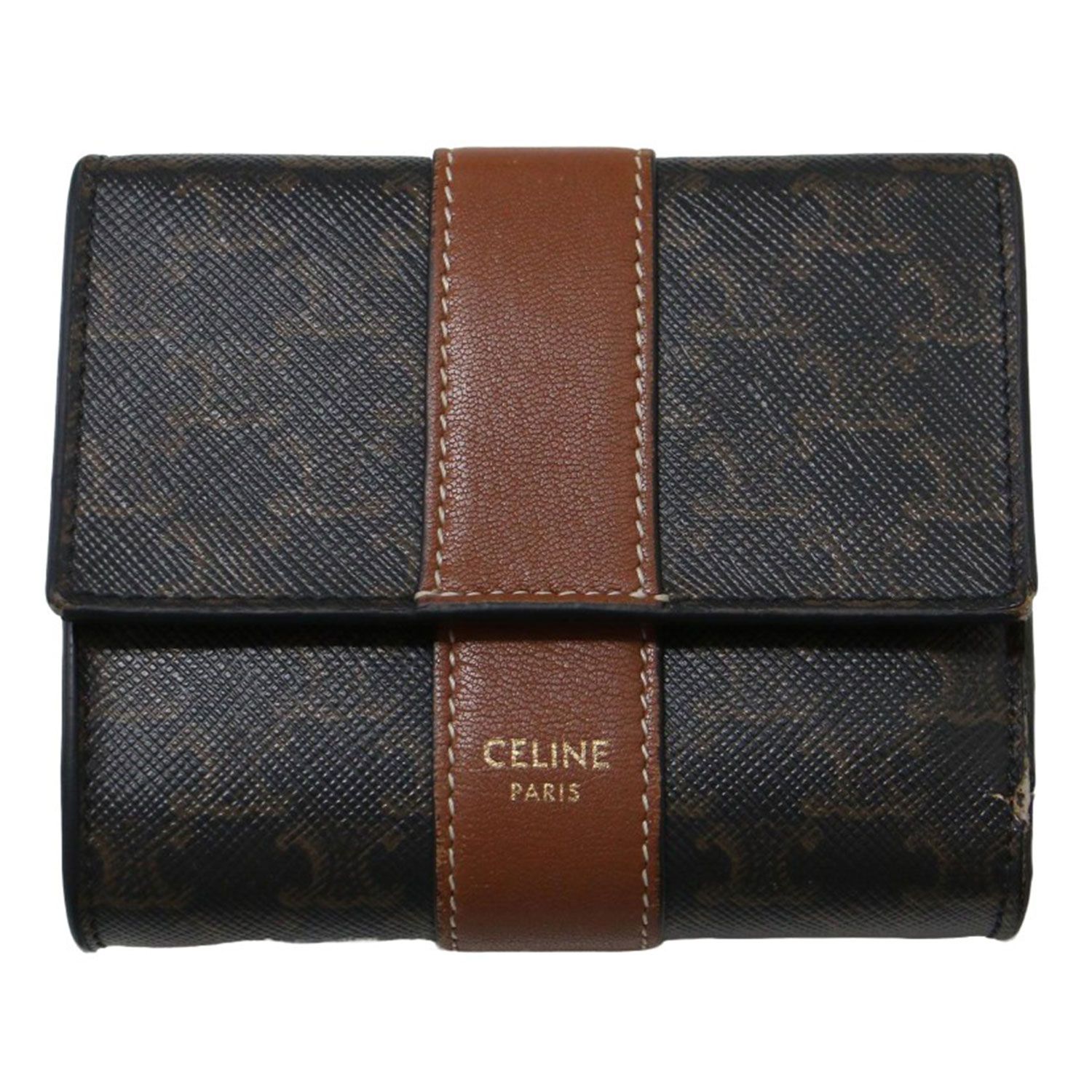 CELINE セリーヌ 財布 ブラウン系 スモール トリフォールド ウォレット 