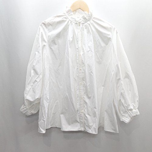 ⊂ La boutique BonBon ラブティックボンボン フリルリボン 長袖 ブラウス サイズF ホワイト レディース E 1502180071898
