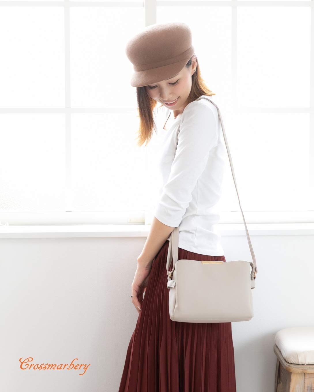 R24 ライトグレー [クロスマーベリー] ミニ ショルダーバッグ