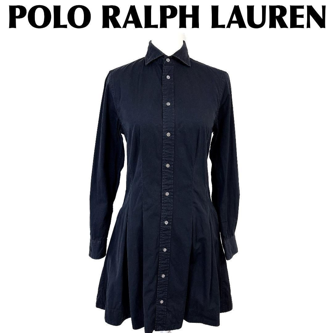 POLO RALPH LAUREN 長袖シャツワンピース 4 ブラック