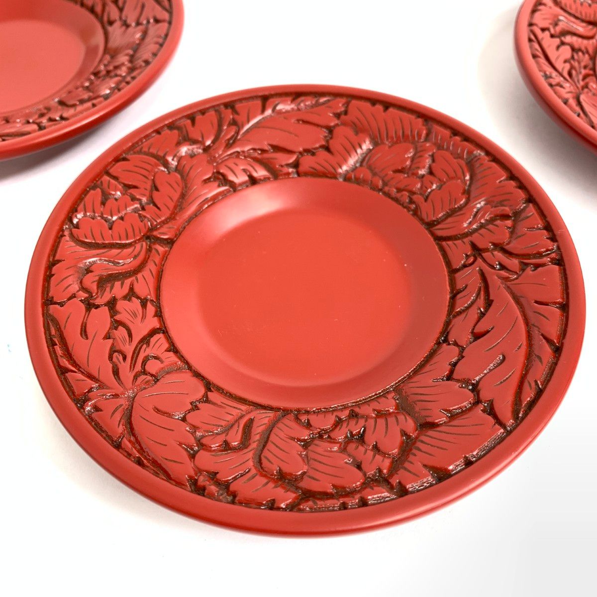 【胡】茶托 高岡塗 伝統工芸士 般若雲舟 漆器 漆塗り 茶道具 木製 5枚組 しおり付録(コピー) 茶道具 高岡漆器 木彫師 般若勉 雲舟作 鎌倉 棗 共箱 V R5518