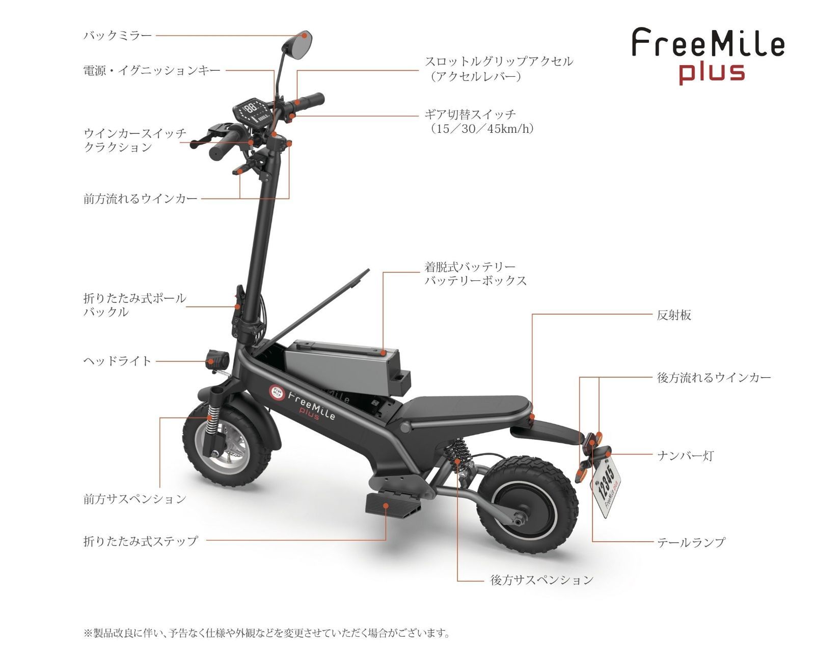 電動バイクフリーマイルプラス（40キロモデル）freemile plus