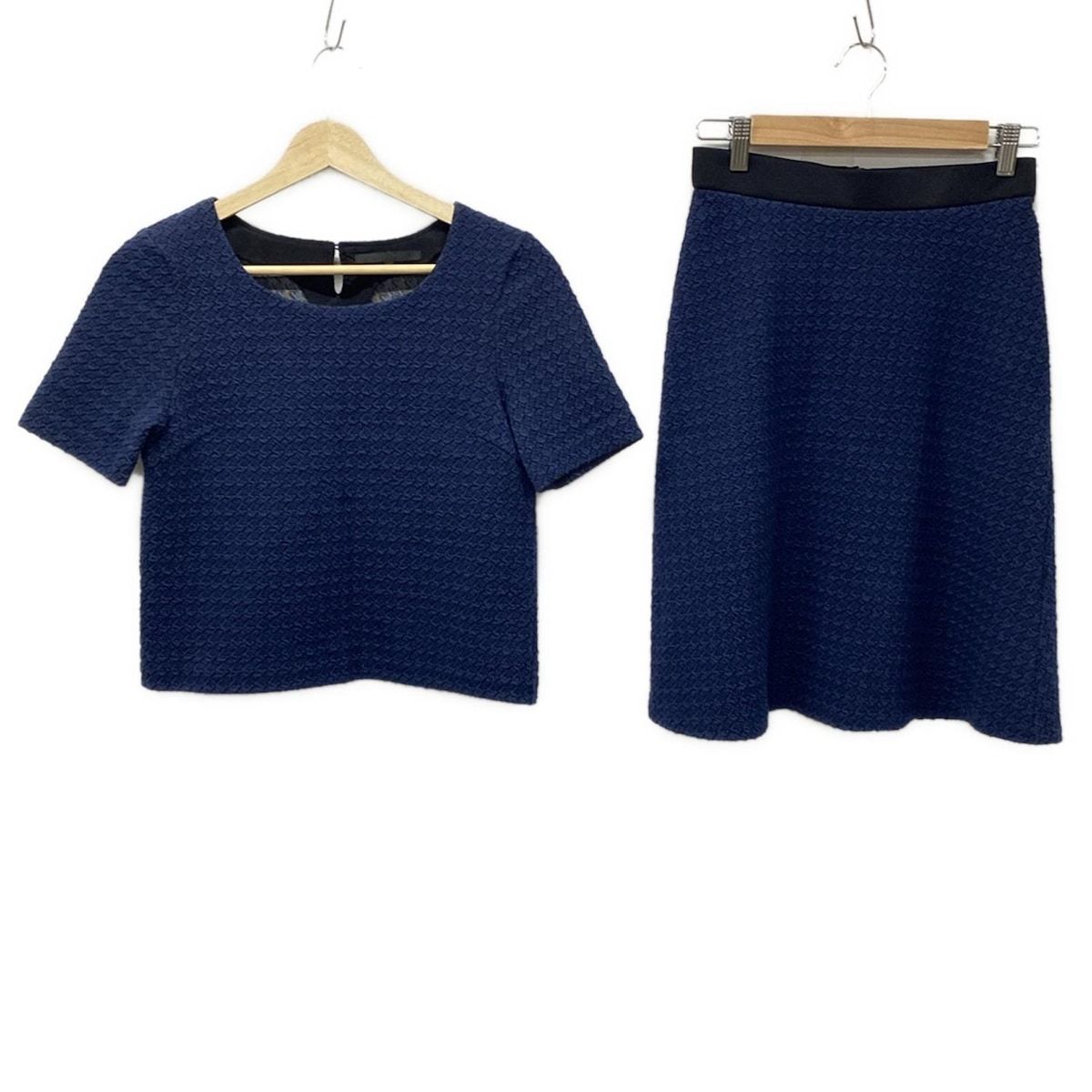 ANAYI アナイ スカートセットアップ レディース - ネイビー×黒 ニット