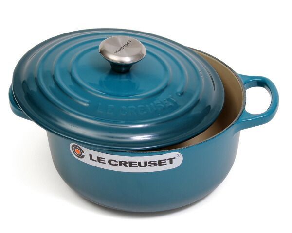 ルクルーゼ(ル・クルーゼ) 両手鍋 ココットロンド 21177 20cm ディープティール 642(つまみシルバー) Le Creuset 耐熱  ラウンド 鍋 お鍋 ギフト 結婚祝い プレゼント 贈り物 - メルカリ