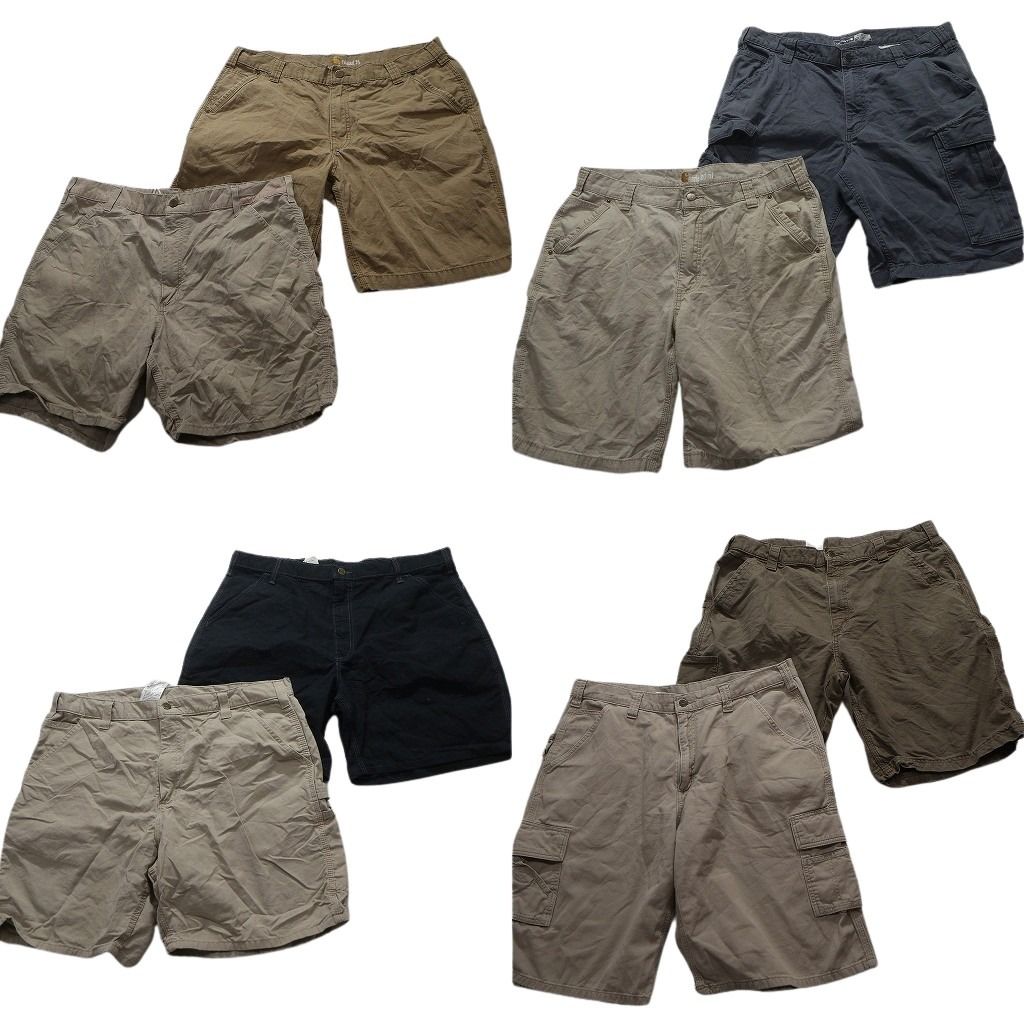 古着卸 カーハート Carhartt ショートパンツ 8枚セット メンズ 38 革パッチ カーゴ ベージュ ネイビー 古着 NA4854