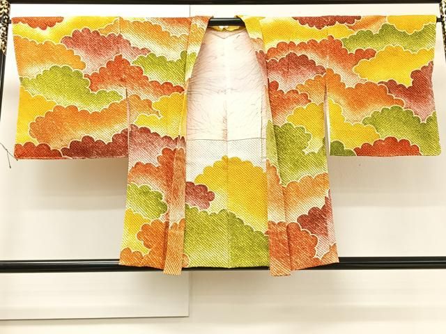 平和屋着物＃道行コート 総絞り 雲重ね文 正絹 逸品 CAAT0525dy