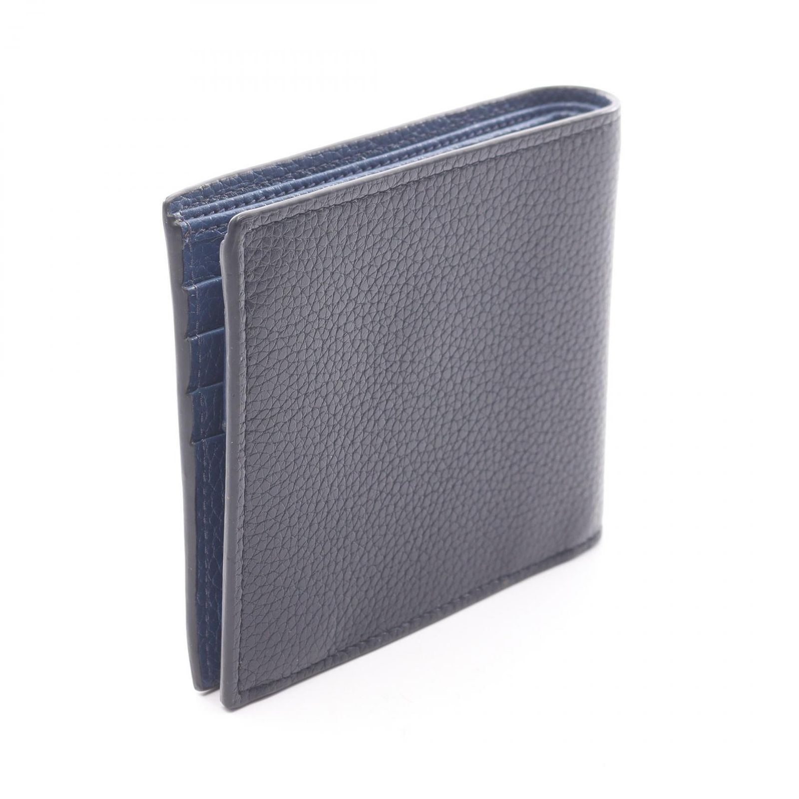 プラダ PRADA 二つ折り財布 TORO 2 MO 738 ブラック ブルー レザー 二つ折財布 メンズ A