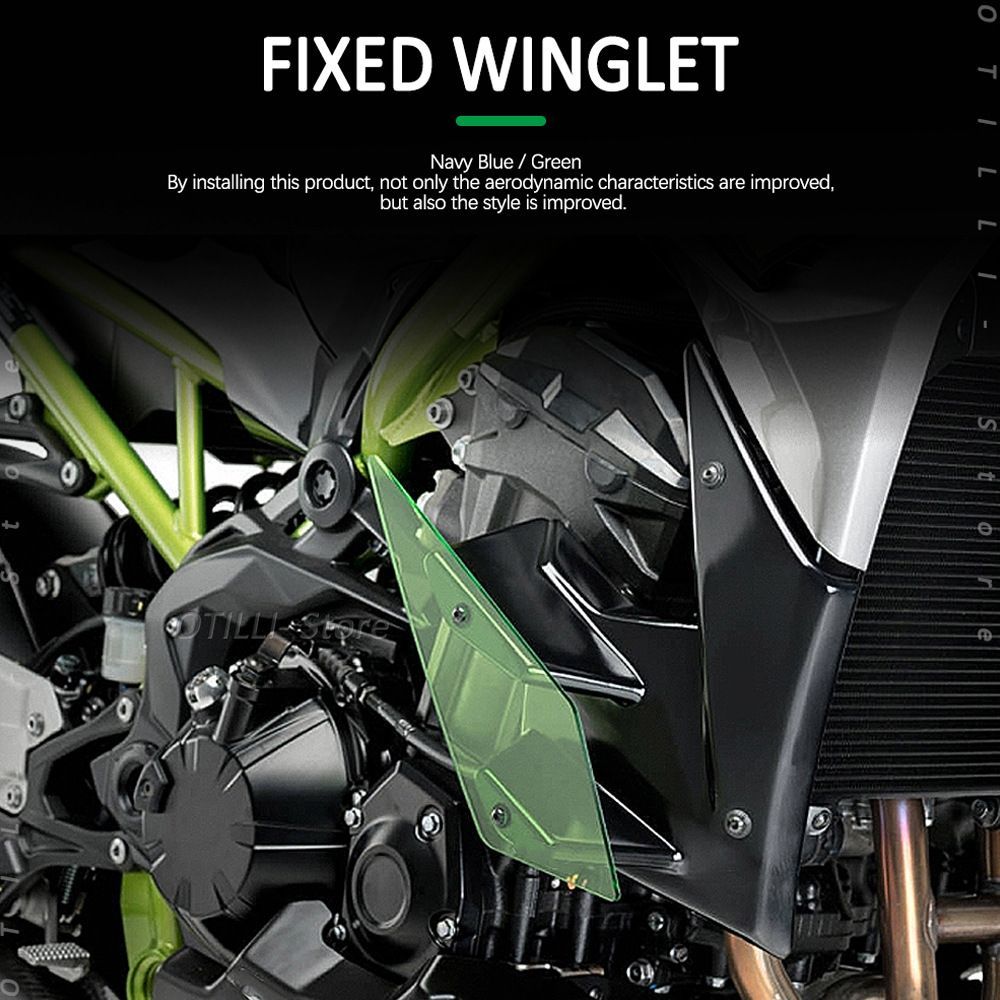Kawasaki Z900 アクセサリー、サイドおよびロアモディフィケーション、スポイラー、ウィングレット、固定翼、フェアリング