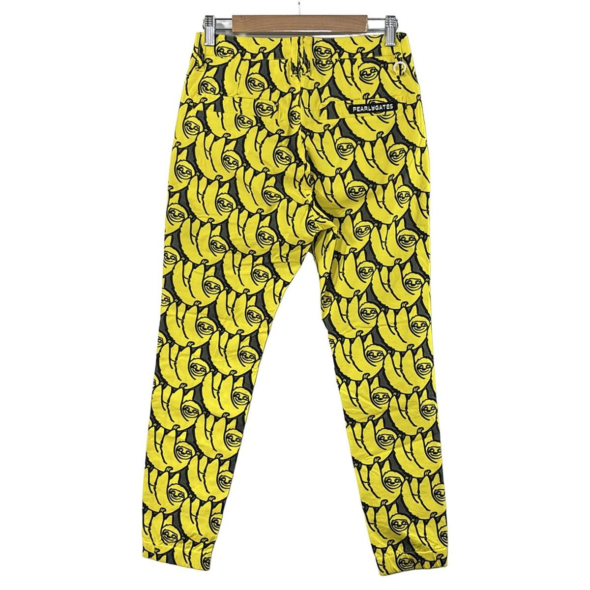 PEARLY GATES パーリーゲイツ パンツ サイズ00 XS レディース - イエロー×グレー×黒 フルレングス|ナマケモノ柄