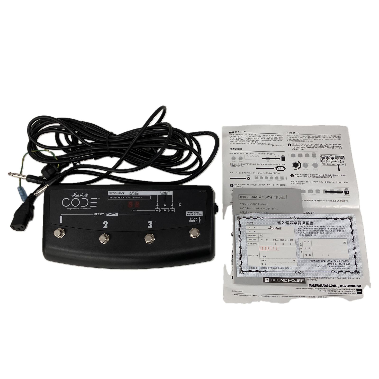 30日間返品交換可能！ Marshall CODE25 PEDL-91009 ギターアンプ マーシャル モデリングアンプ フットスイッチ 良好 S10462585 使いやすさ