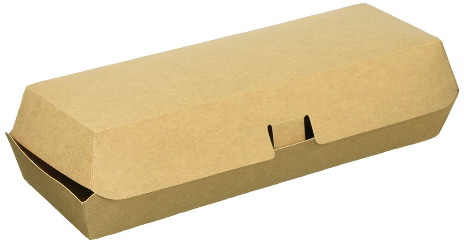 Plus 耐油加工 クラフト 未晒 ニッチプラス Niche テイクアウト容器 ホットドッグ 50枚入