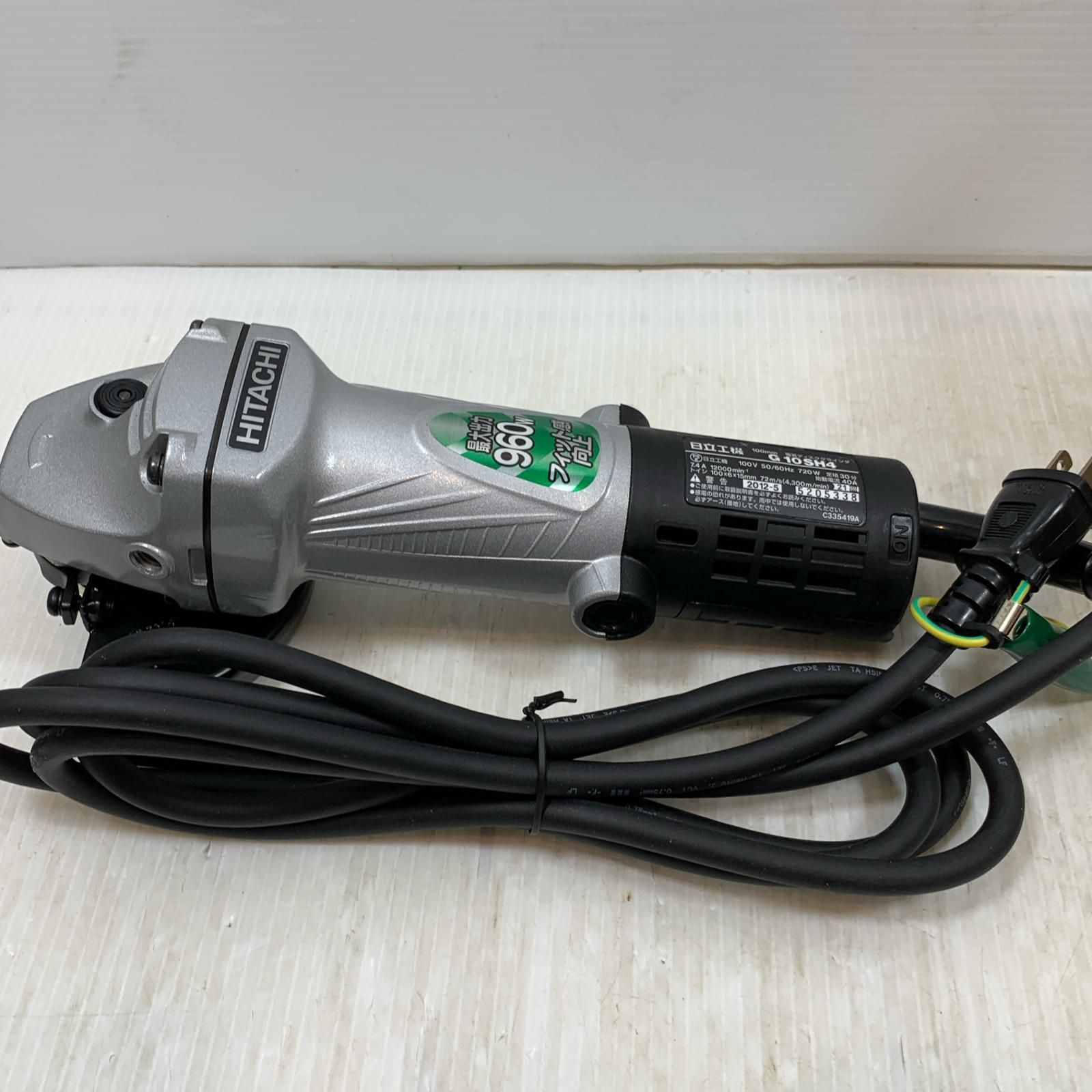 κκHITACHI 日立 研磨工具 ディスクグラインダー コード式 100v 5205338 G10SH4 シルバー×ブラック
