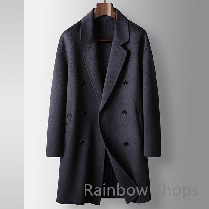 ウール チェスターコート メンズ ロングコート コート アウター ビジネスコート ダブルチェスターコート ウールコート暖か スーツコート防寒 コート カジュアル ジャケット ロ