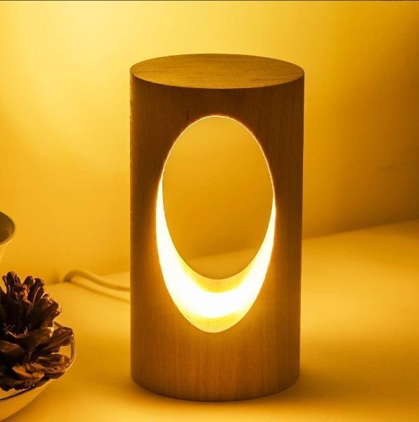 LEDの木製のスタンド、寝室のベッドサイドのナイトライト、調光