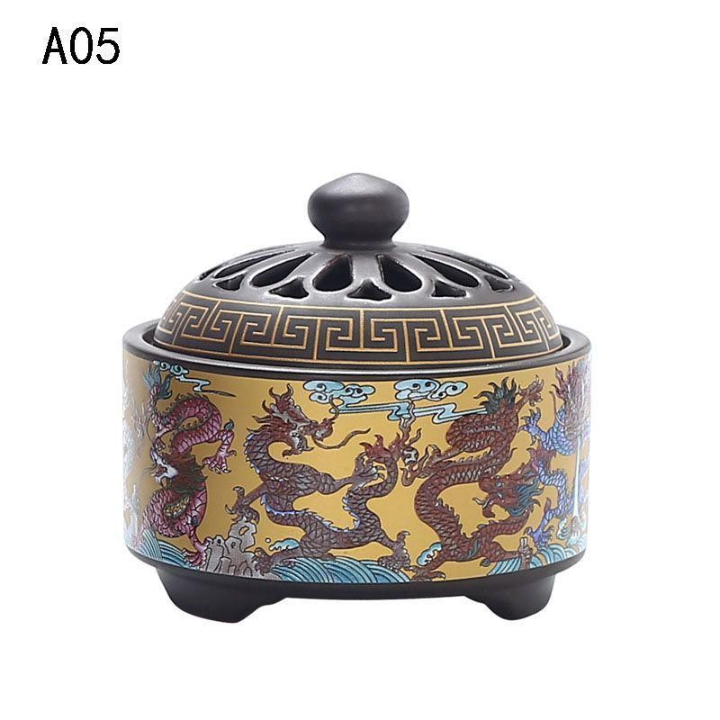 福鹿 香炉 陶磁器 装飾品 工芸品 美術品 置物 Amazon｜狻猊陶磁器皿香炉工芸品の薫製置物逆流香薫炉の創意家の