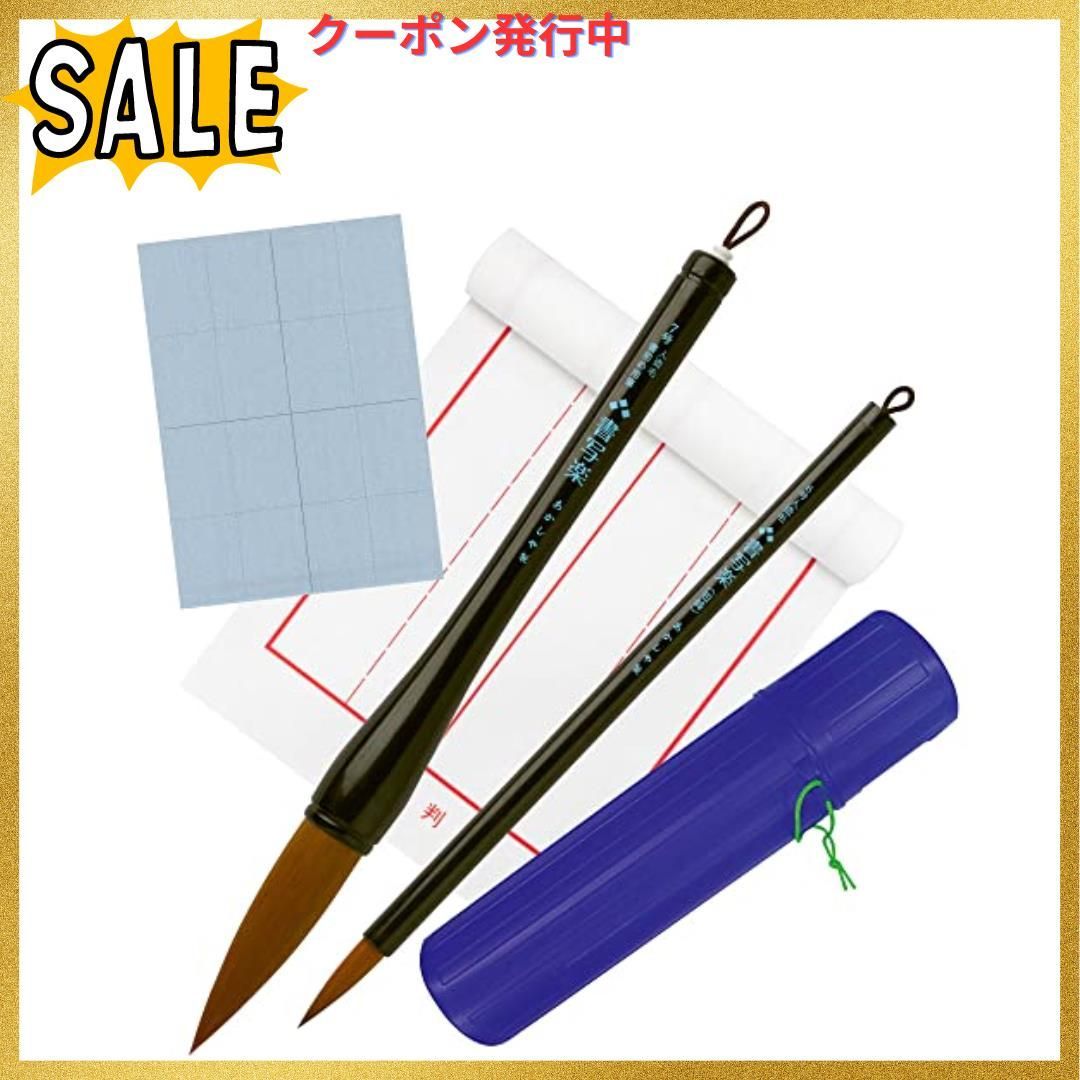 あかしや 書道セット 書初め お手入れ簡単4点セット 水書き用紙付き