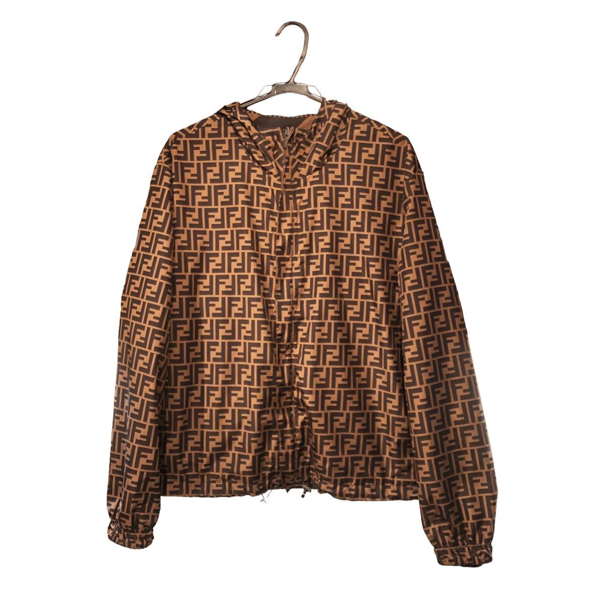 中古】 Fendi フェンディ リバーシブル ズッカ ナイロン ジャケット 