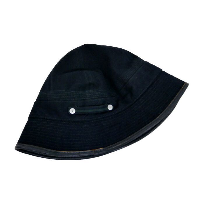 NICENESS ナイスネス 正規 25AW D.MATLOCK OVERDYED DENIM LEATHER TRIM HAT オーバーダイ レザートリム デニムハット NN-4307H16 定価38500円 BLACK ブラック 黒 L