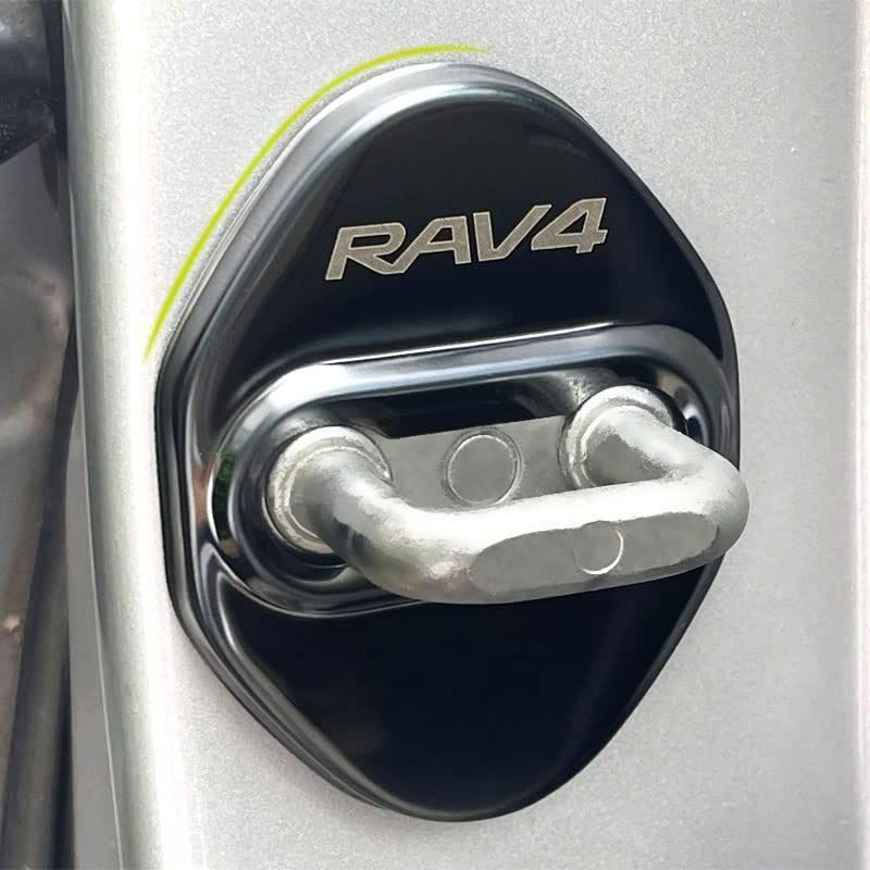 新品 TANGDUTUTU トヨタ RAV4 50系 ストライカー カバー ドアロック カバー アクセサリー 内装 パーツ 鏡面ステンレス 4P 新型 TOYOTA RAV4専用 XA50型【ブラック4P】 RAV4-TDMB