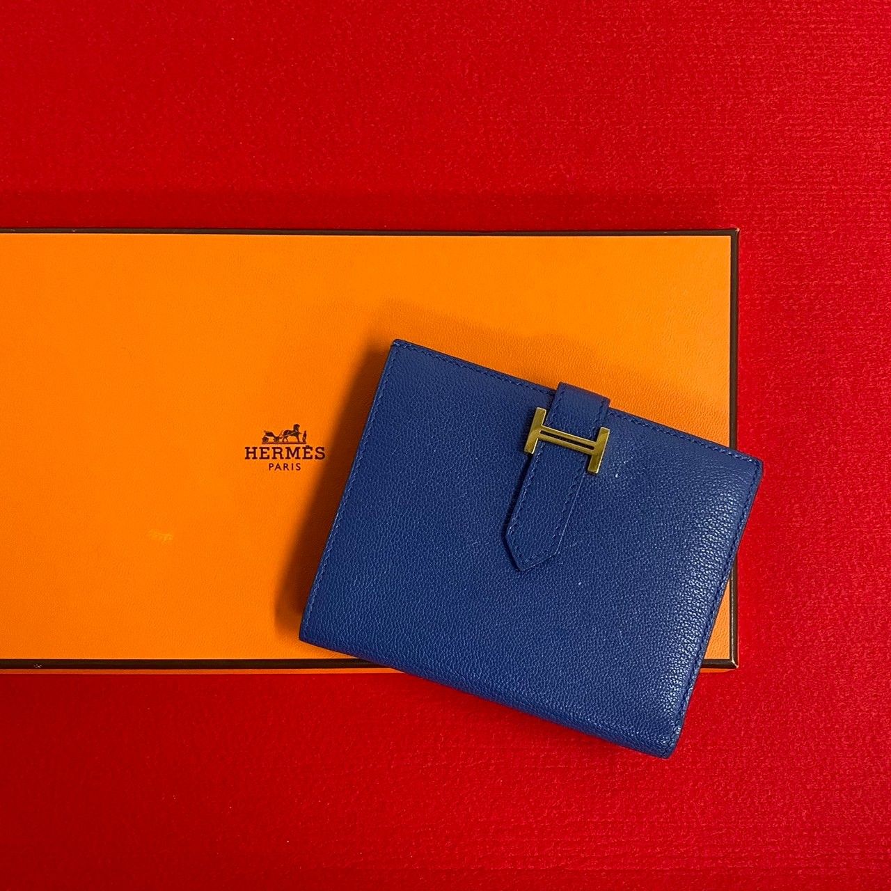 ほぼ未使用 希少品 A 刻印 HERMES エルメス ベアン コンパクト 