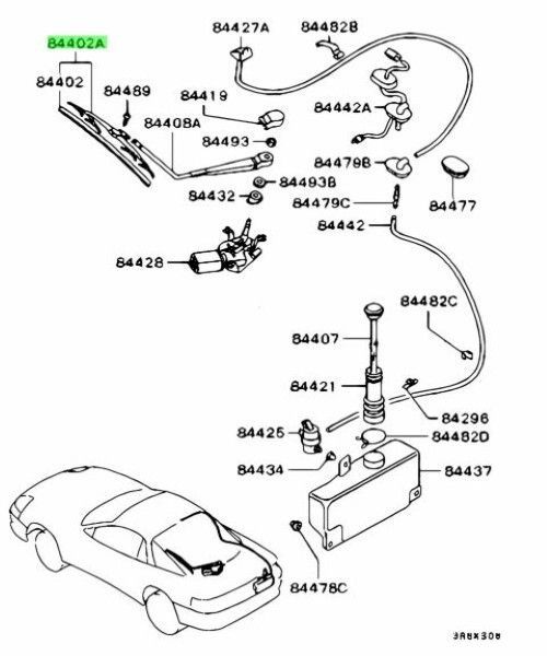 取引 ミツビシ 純正 GTO ウインドウ ワイパー リヤBLADE ASSY RR