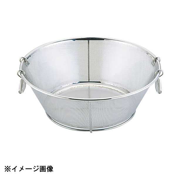 三宝産業 UK パンチング平底揚ザル補強付 55cm 穴2.2mm 037213