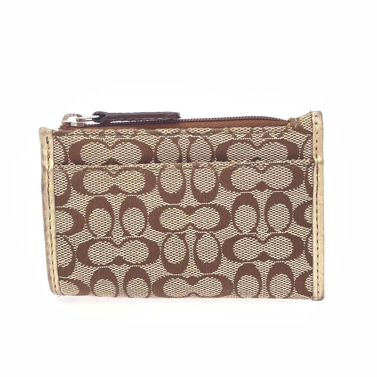coach コーチシグネチャー ペニー キーリング 　・コインケース COACH コーチ カードケース コーティングキャンバス ぺ