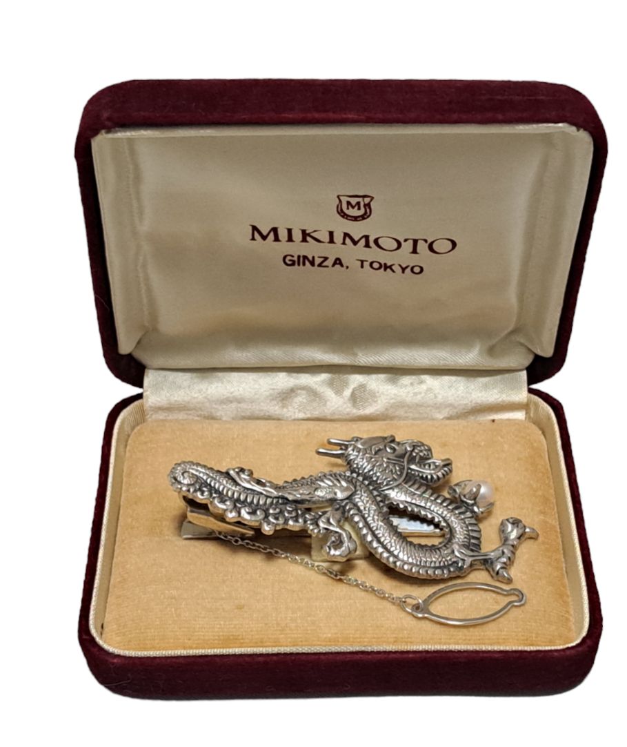 ミキモト タイピン タイバー 龍 SILVER製 雲竜 ネクタイ留め